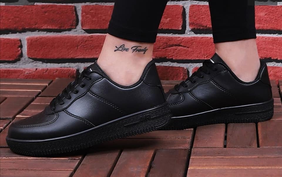 Lace-Up Sneaker Shoes-black-