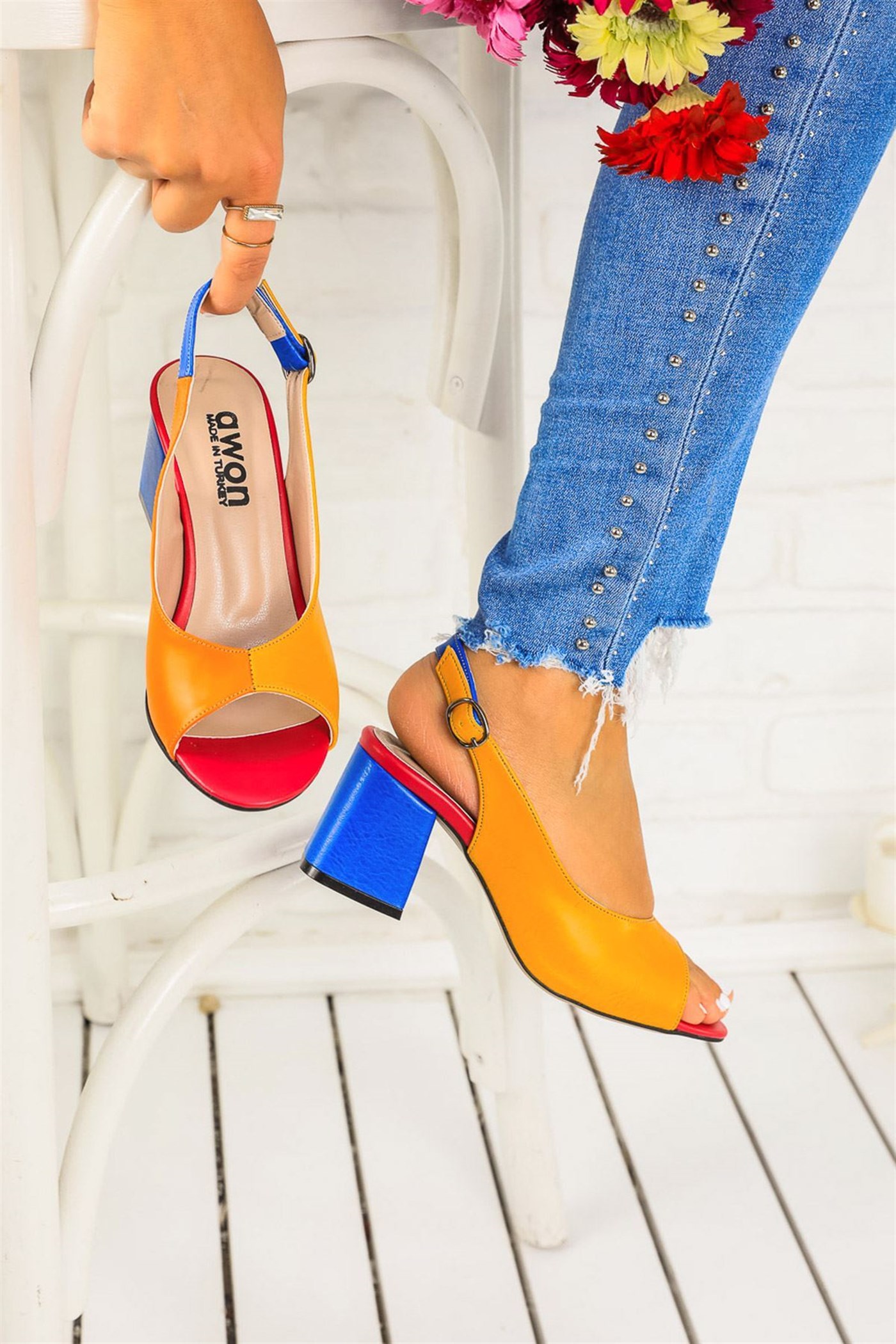 Alina Mixed Colors Heeled Shoes