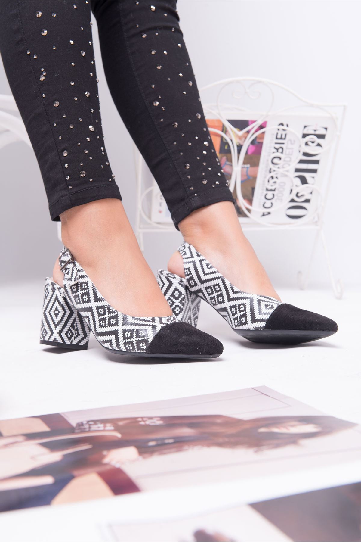 Jannie Suede Patterned Heeled Shoes