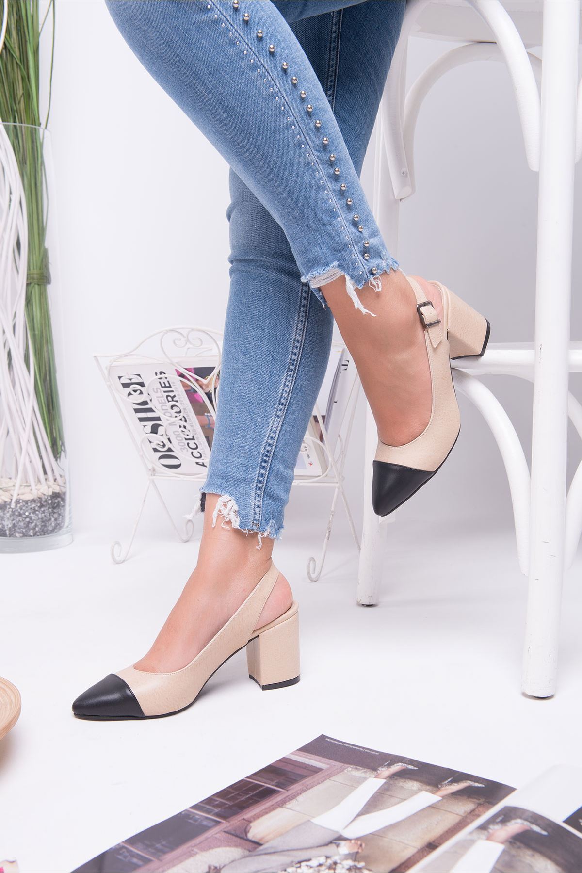 Jannie Suede Patterned Heeled Shoes