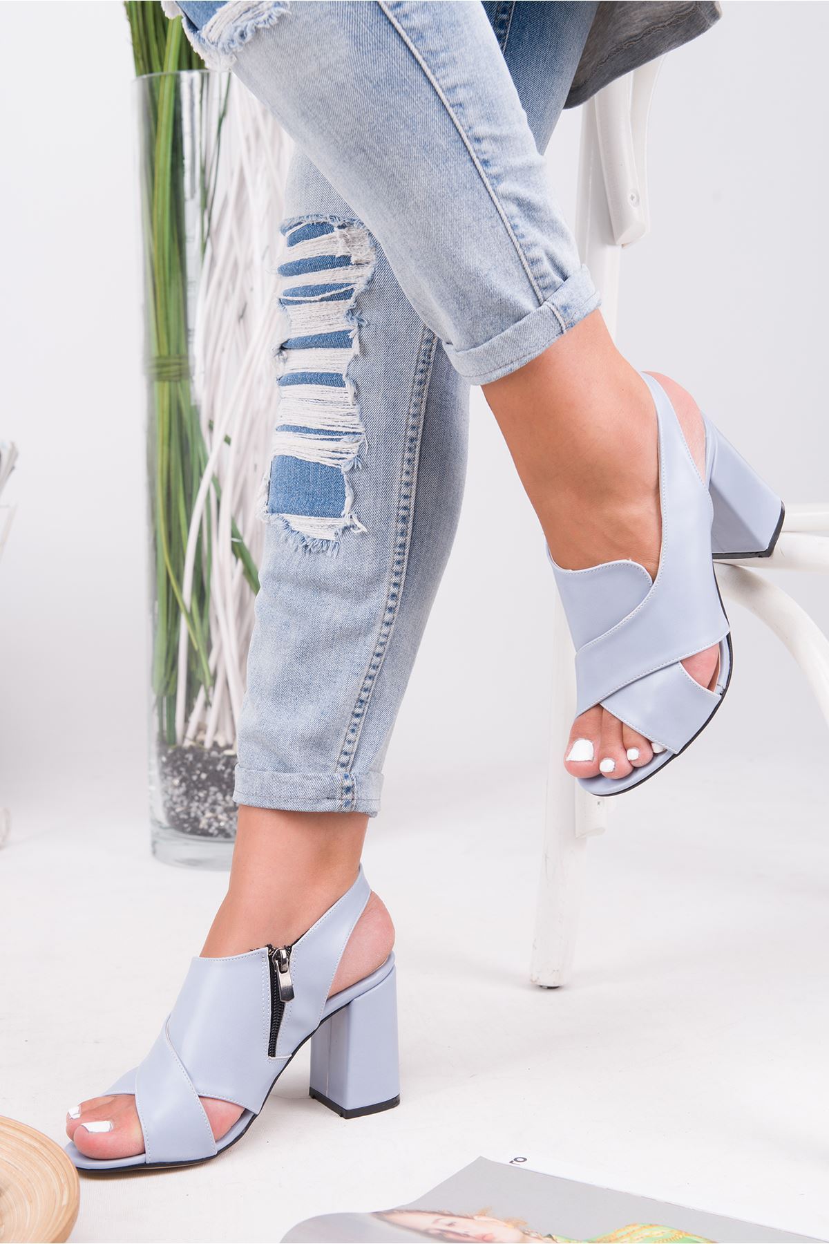 Shoes Joseph light blue whit Heeled