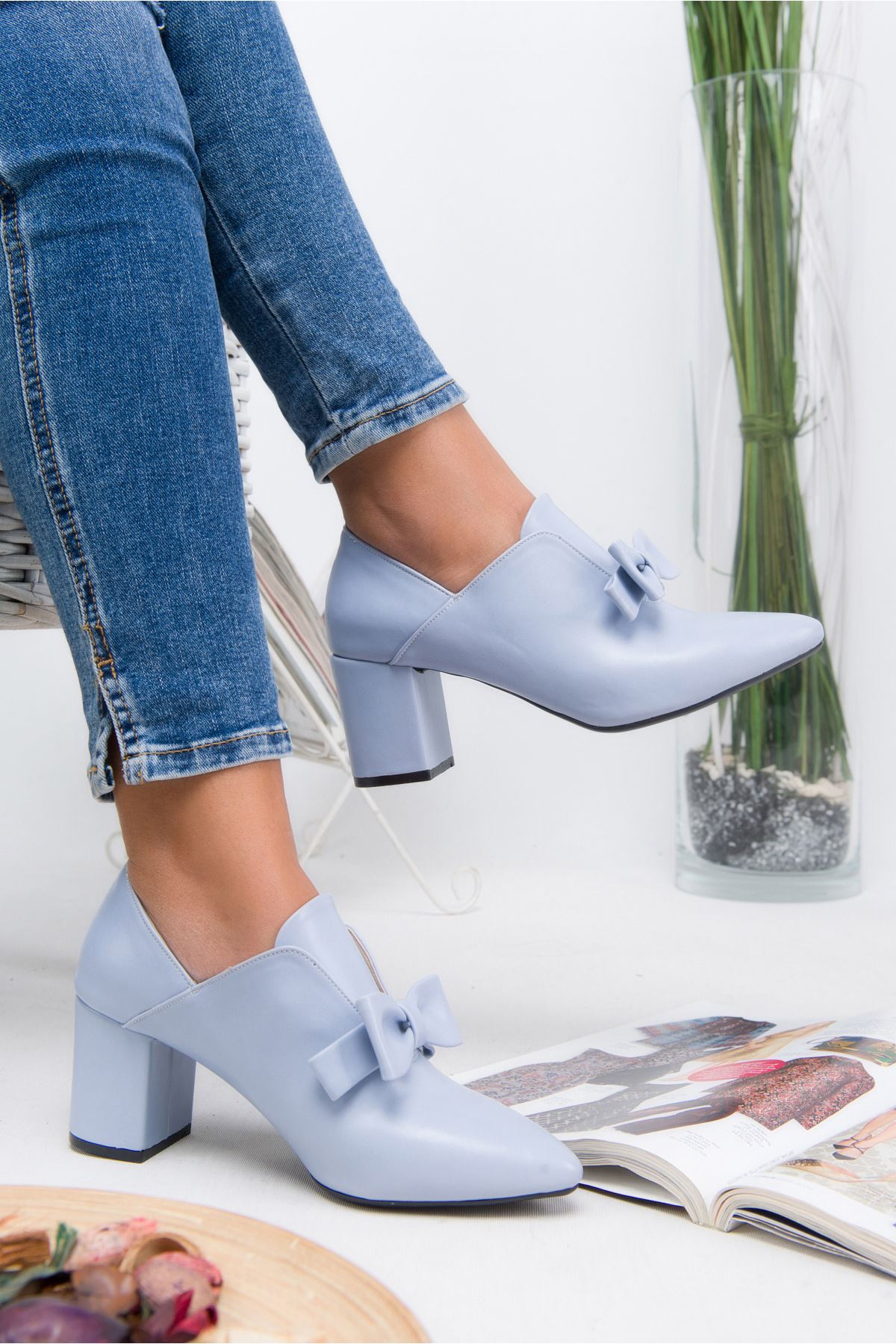 Shoes Caliente light blue with Heeled