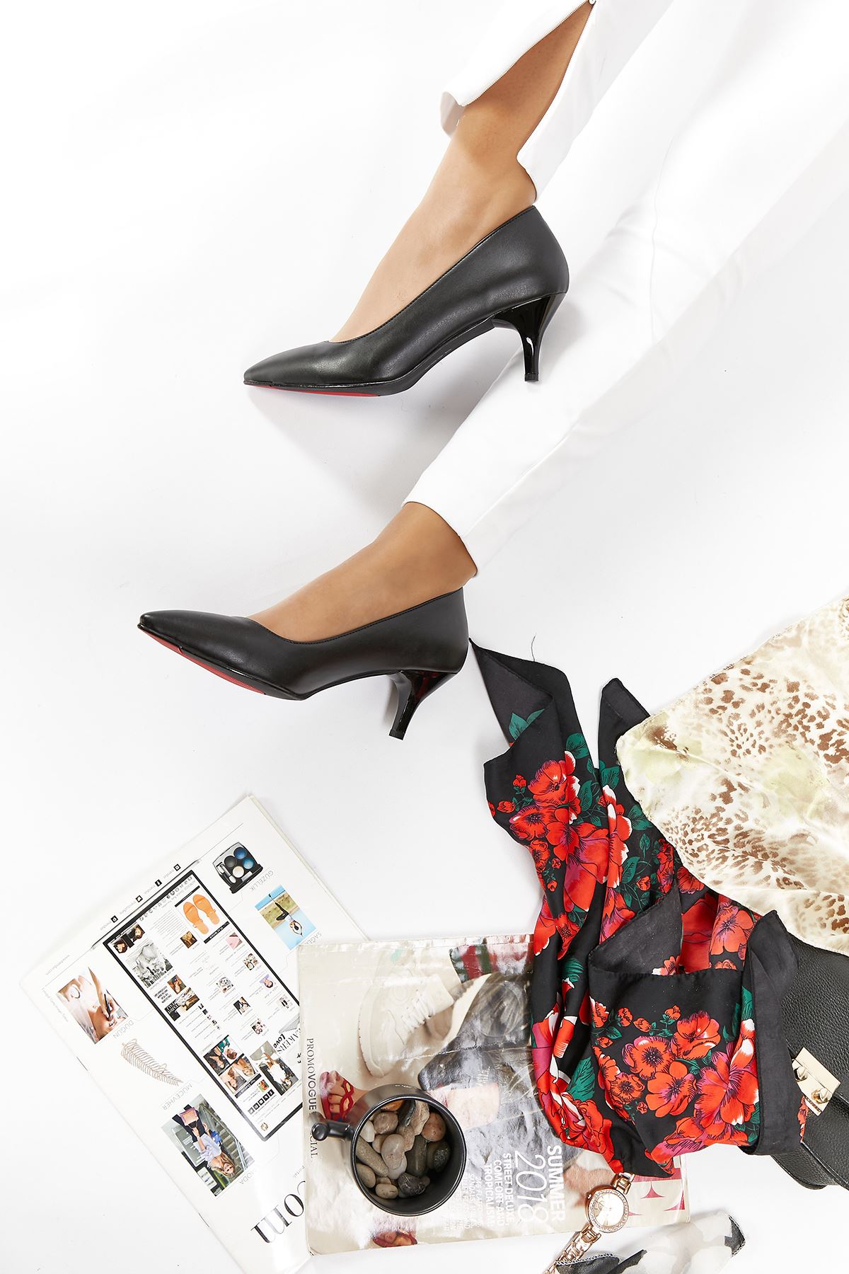 Shoes Nigel Black with Heeled